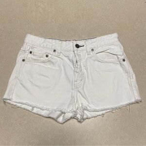 Free People Shorts Women’s Size 28 White Raw hem button fly Cut off Shorts